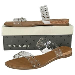 Sun + Stone Easten2 Studded Vinyl Strap Womens Sandals Size 11M